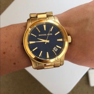 MICHAEL KORS GOLD AND NAVY WATCH